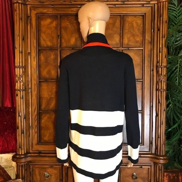 Jones New York Color Block Stripe Cascade Cardigan - Picture 2 of 11